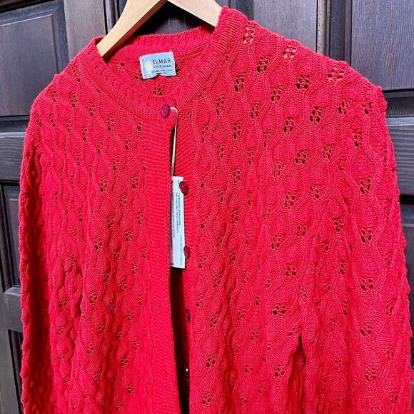Deadstock 1960s knit cardigan Red Women's Medium - Picture 8 of 8